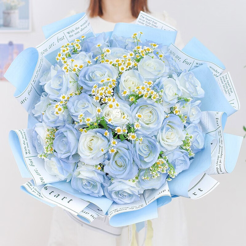 【一生一世】台灣同城配送情人節11朵紅玫瑰表白鮮花速遞玫瑰香槟花束玫瑰四季開花濃香綠植物