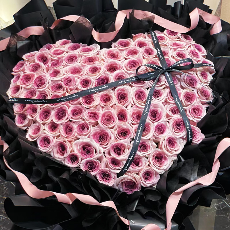 【長長久久】台灣同城配送情人節99朵紅玫瑰表白鮮花速遞玫瑰香槟花束玫瑰四季開花濃香綠植物