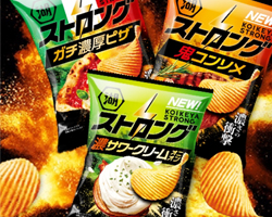 日本湖池屋STRONG厚切波浪薯片洋蔥酸奶黑胡椒檸檬雞清湯味零食台灣同城配送