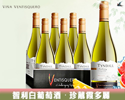 冰川文蒂斯酒莊智利原瓶進口幹白葡萄酒750ml 探索者珍藏霞多麗台灣同城配送