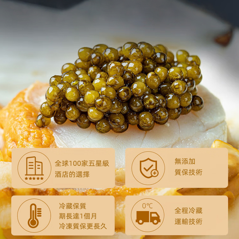 芙思塔HUSO DAURICUS魚子醬10g高品質魚籽醬開蓋即食台灣同城配送