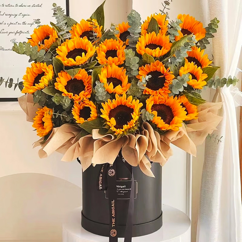 【百年好合】台灣同城配送鮮花速遞粉玫瑰向日葵混搭抱抱桶生日禮物