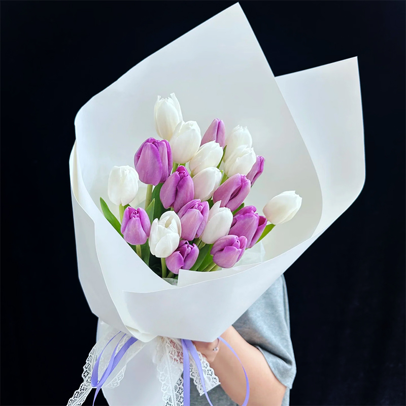 【荷妳在一起】台灣同城配送鮮花多巴胺郁金香搭花束鮮花速遞表白生日禮物送閨蜜女友