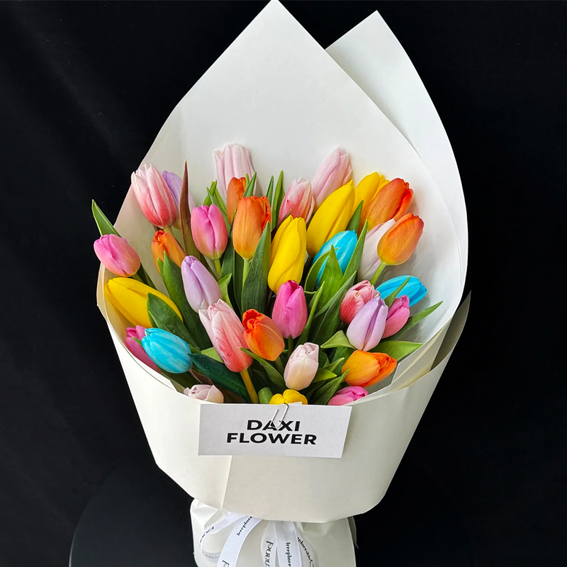 【荷妳在一起】台灣同城配送鮮花多巴胺郁金香搭花束鮮花速遞表白生日禮物送閨蜜女友