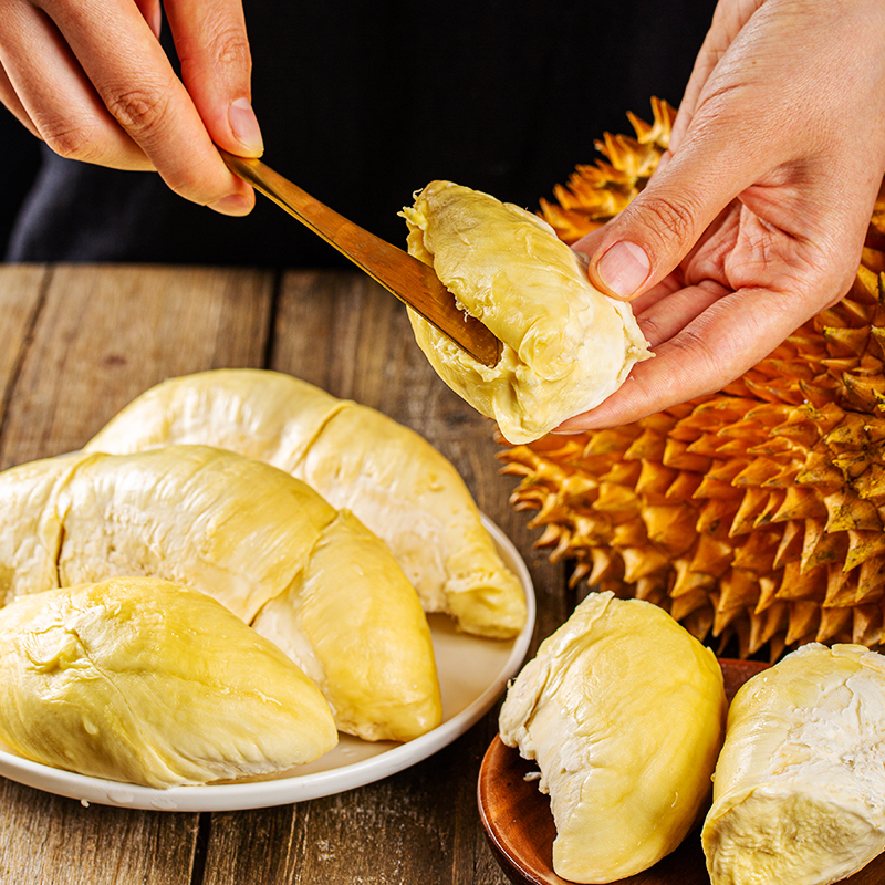 台灣同城配送泰國越南進口金枕頭榴蓮新鮮果整箱長柄榴蓮金枕頭進口A果整個帶殼熱帶水果 